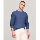 Mens Textured Knit Stripe Crewneck Sweater