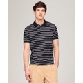 Mens Regular Fit Striped Liquid Cotton Polo Shirt