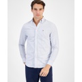 Mens Regular Fit Striped Heritage Oxford Long Sleeve Shirt