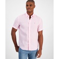 Mens Short Sleeve Button Down Linen Shirt