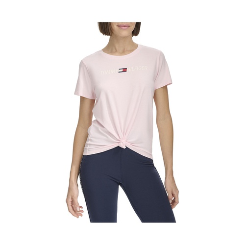 타미힐피거 Womens Knot Front Logo T-Shirt