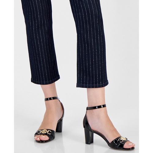 타미힐피거 Womens Tribeca Striped Shine Ankle Jeans