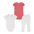 Baby Girls Pattern Bodysuits and Joggers 3 Piece Set