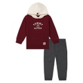 Toddler Boy Two Tone Color Long Sleeve Logo Hoodie and Joggers 2 Piece Set