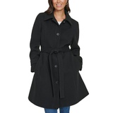 Womens Single-Breasted Belted Coat