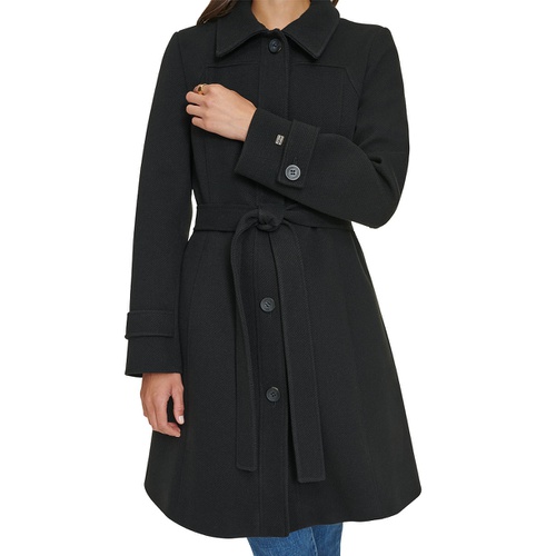 타미힐피거 Womens Single-Breasted Belted Coat