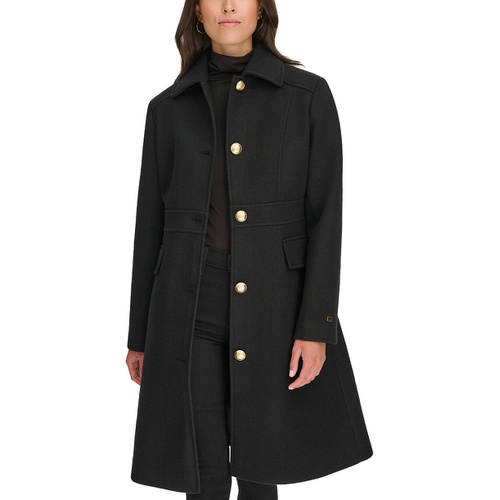 타미힐피거 Womens Hooded Single-Breasted Coat