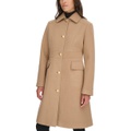 Womens Hooded Single-Breasted Coat