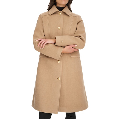 타미힐피거 Womens Hooded Single-Breasted Coat