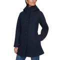 Womens Hooded Button-Front Coat