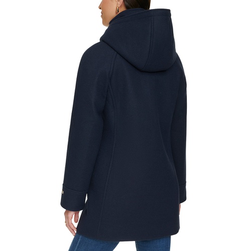 타미힐피거 Womens Hooded Button-Front Coat