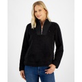 Womens Sherpa Mock Neck Long Sleeve Sweater