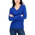 Womens Cotton Cable Ivy V-Neck Sweater