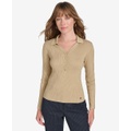 Womens Ribbed Long-Sleeve Top