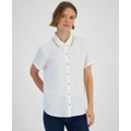 Womens Contrast Collar Short Sleeve Shirt