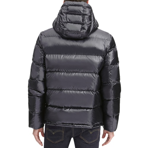 타미힐피거 Mens Pearlized Performance Hooded Puffer Coat