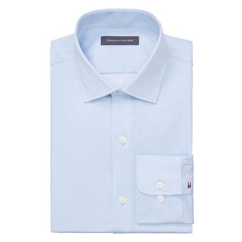 타미힐피거 Mens Flex Regular Fit Wrinkle Free Stretch Twill Dress Shirt