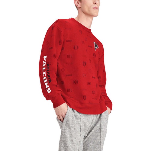 타미힐피거 Mens Red Atlanta Falcons Reid Graphic Pullover Sweatshirt