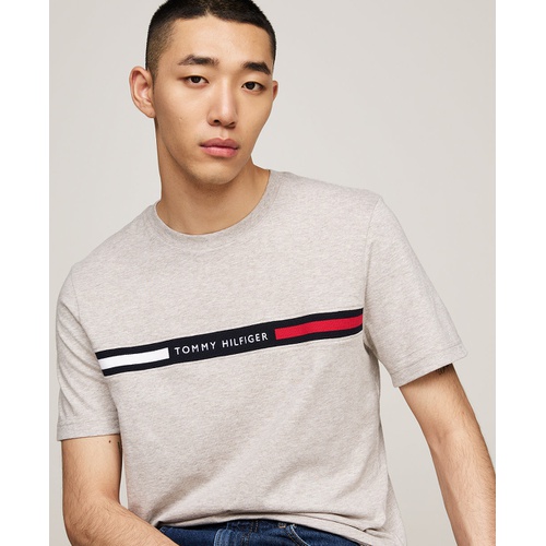 타미힐피거 Mens Chest Insert Logo Short Sleeve T Shirt