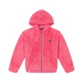 Toddler and Little Girls Minky Zip Front Hoodie