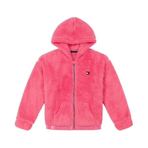 타미힐피거 Toddler and Little Girls Minky Zip Front Hoodie