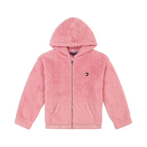 타미힐피거 Toddler and Little Girls Minky Zip Front Hoodie