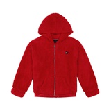 Toddler and Little Girls Minky Zip Front Hoodie