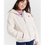 Toddler and Little Girls Minky Zip Front Hoodie