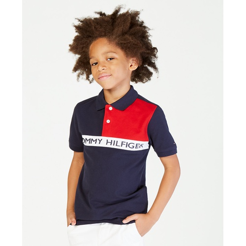 타미힐피거 Big Boys Front Logo Colorblocked Polo