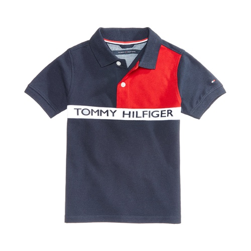 타미힐피거 Big Boys Front Logo Colorblocked Polo