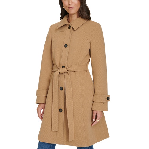 타미힐피거 Womens Single-Breasted Belted Coat