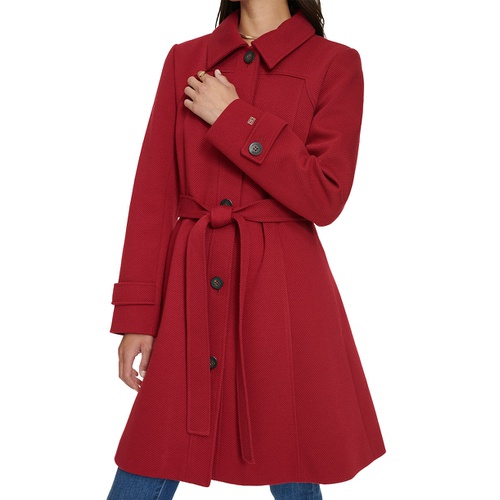 타미힐피거 Womens Single-Breasted Belted Coat