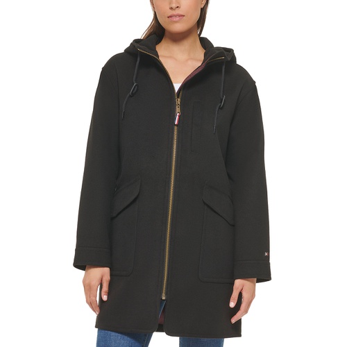 타미힐피거 Womens Zip Front Hooded Coat