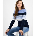 Womens Leila Colorblocked Cable Knit Sweater