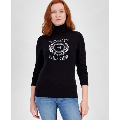 타미힐피거 Womens Crest Stella Turtleneck Sweater