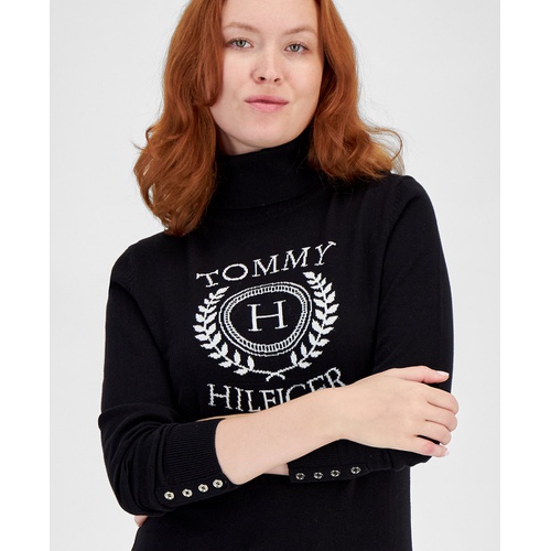 타미힐피거 Womens Crest Stella Turtleneck Sweater