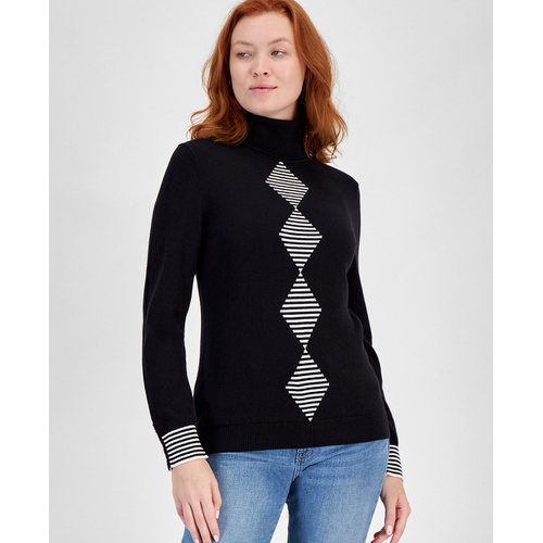 타미힐피거 Womens Star Argyle Stella Sweater