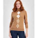 Womens Pointelle Stella Argyle Sweater