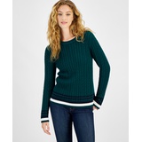 Womens Cable Knit Crewneck Sweater