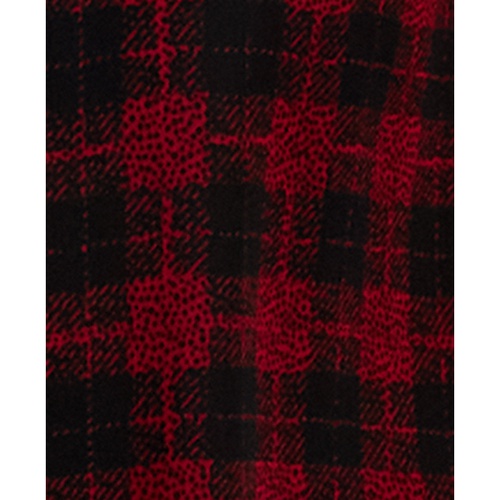 타미힐피거 Plus Size Plaid Tie Neck Smocked Yoke Top