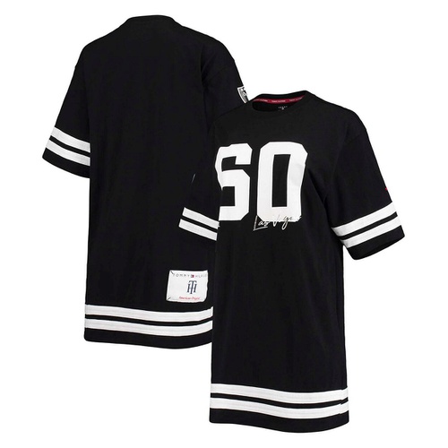타미힐피거 Womens Black Las Vegas Raiders Clair Half Sleeve Dress
