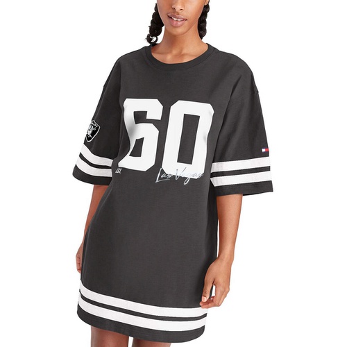 타미힐피거 Womens Black Las Vegas Raiders Clair Half Sleeve Dress