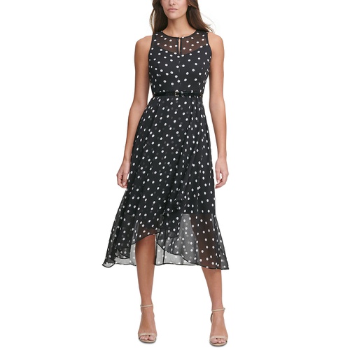 타미힐피거 Belted Chiffon Midi Dress