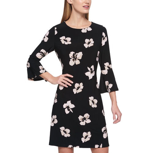 타미힐피거 Printed Jersey Bell Sleeve A line Dress