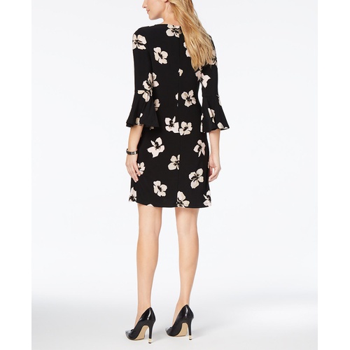 타미힐피거 Printed Jersey Bell Sleeve A line Dress