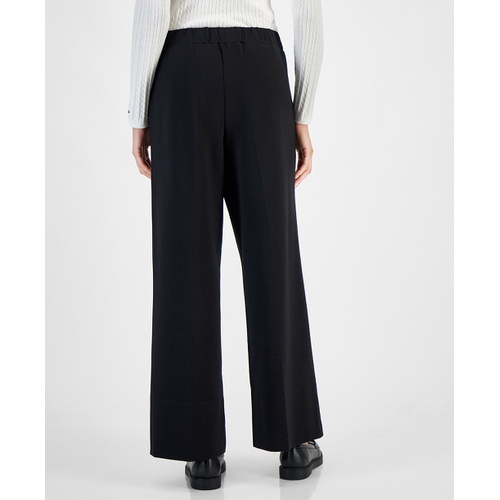 타미힐피거 Womens Wide Leg Elasticized Waist Pants