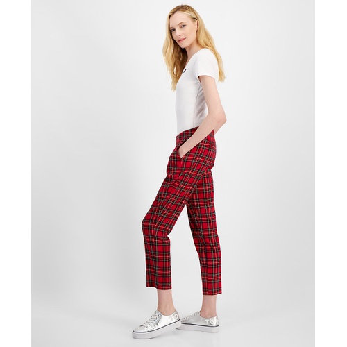 타미힐피거 Womens Hampton Tartan Plaid Trousers