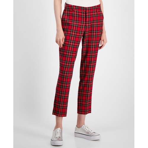 타미힐피거 Womens Hampton Tartan Plaid Trousers