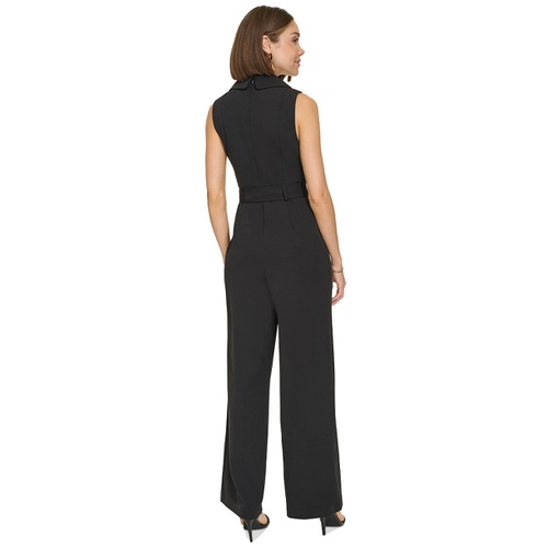 타미힐피거 Womens Sleeveless Belted Jumpsuit