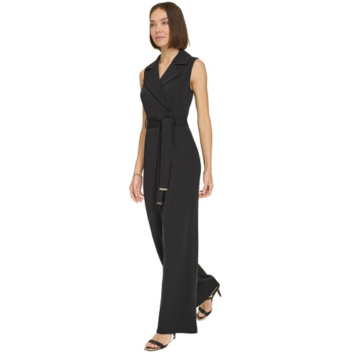 타미힐피거 Womens Sleeveless Belted Jumpsuit